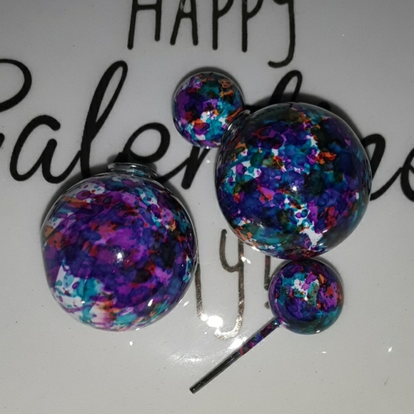 Multicoloured Double Sided Earrings - Picture 3 of 4